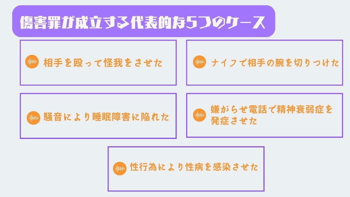 傷害罪が成立する代表的なケース