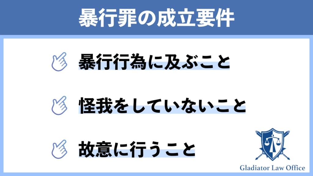 暴行罪における3つの成立要件