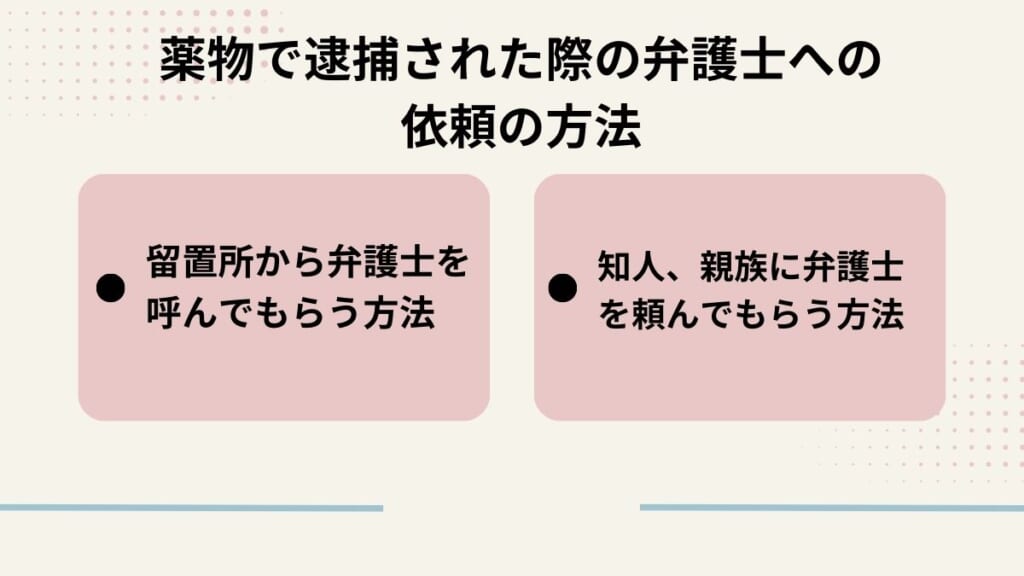 薬物で逮捕された際の弁護士への依頼の方法