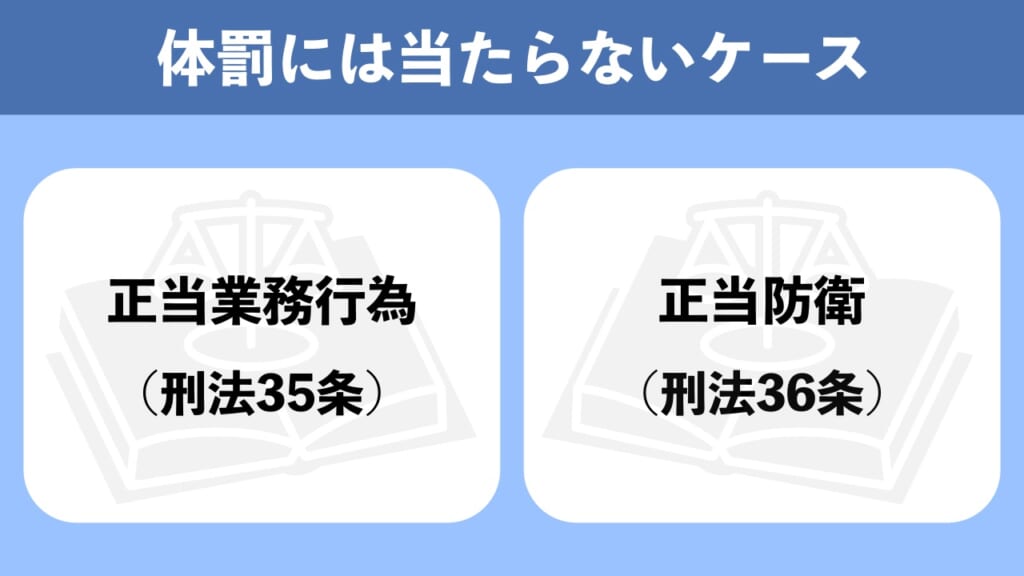 体罰や傷害罪・暴行罪には当たらないケース