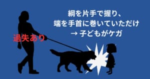 散歩中の犬が人にケガを負わせた