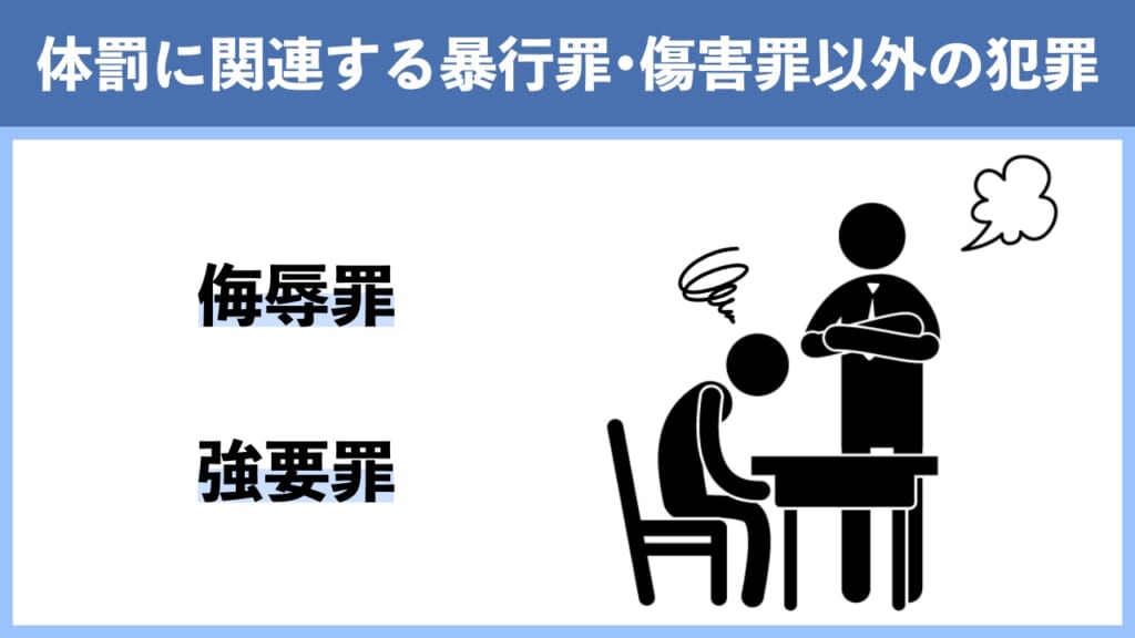 体罰に関連する暴行罪・傷害罪以外の犯罪