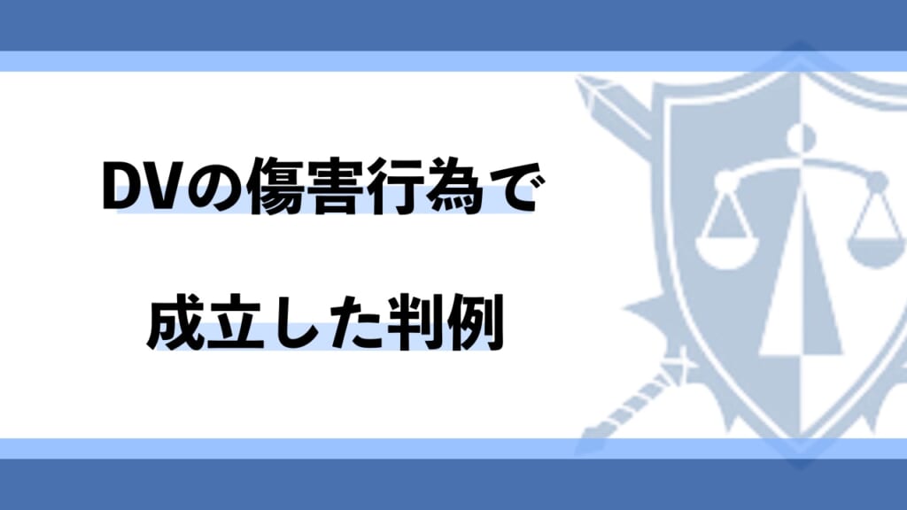 DVの傷害行為で成立した判例2選