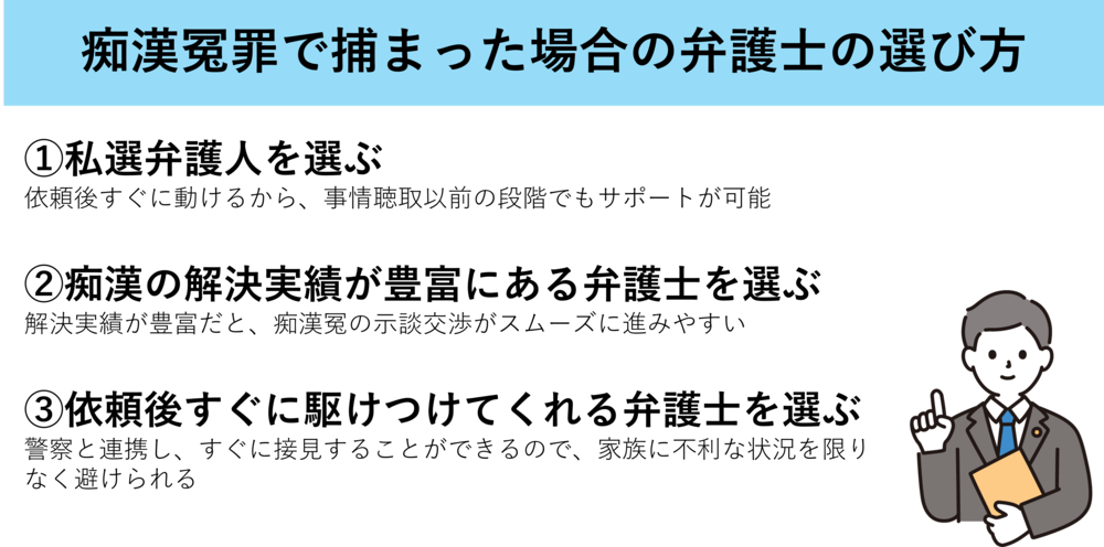 痴漢冤罪で捕まった場合の弁護士の選び方