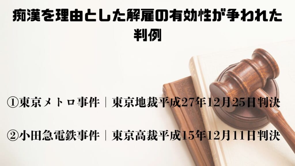 痴漢を理由とした解雇の有効性が争われた判例