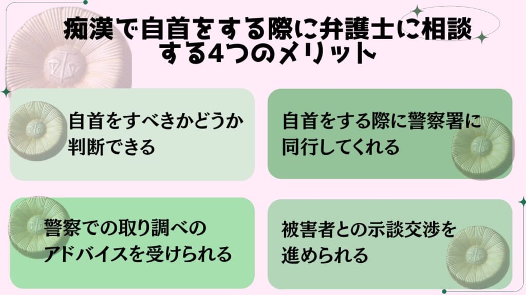 痴漢で自首をする際に弁護士に相談する4つのメリット