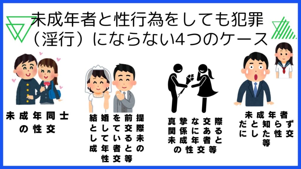 未成年者と性行為をしても犯罪（淫行）にならない4つのケース