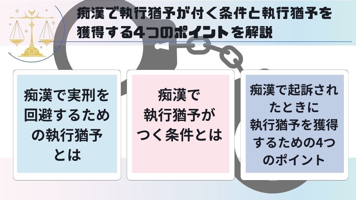 痴漢で執行猶予が付く条件と執行猶予を獲得する4つのポイントを解説