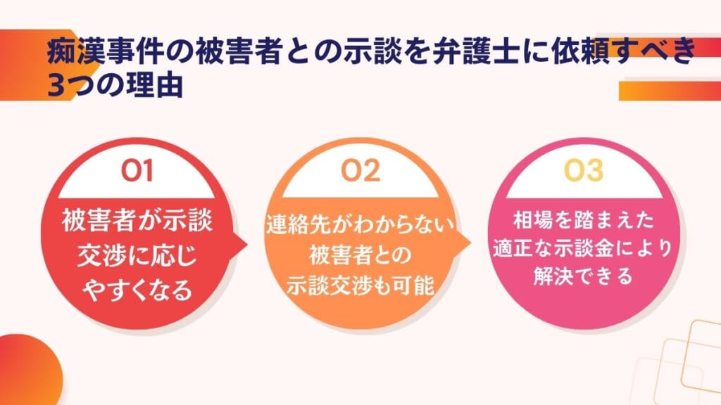 痴漢事件の被害者との示談を弁護士に依頼すべき3つの理由