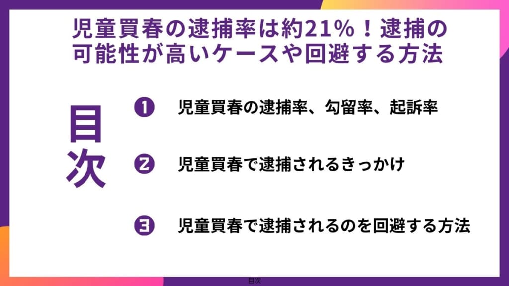 児童買春の逮捕率は約21％！逮捕の可能性が高いケースや回避する方法