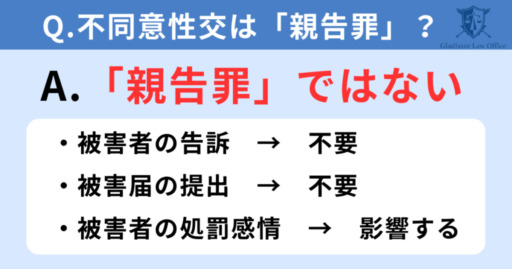 不同意性交等罪は親告罪ではない