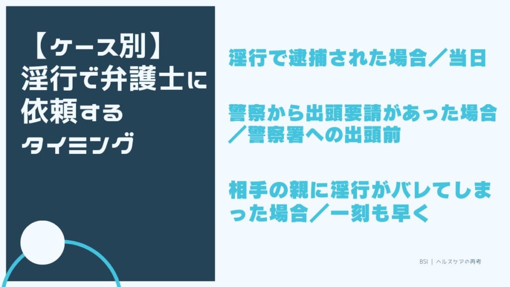 淫行で弁護士に依頼するタイミング