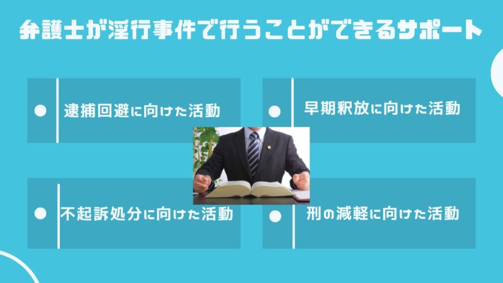 弁護士が淫行事件で行うことができるサポート