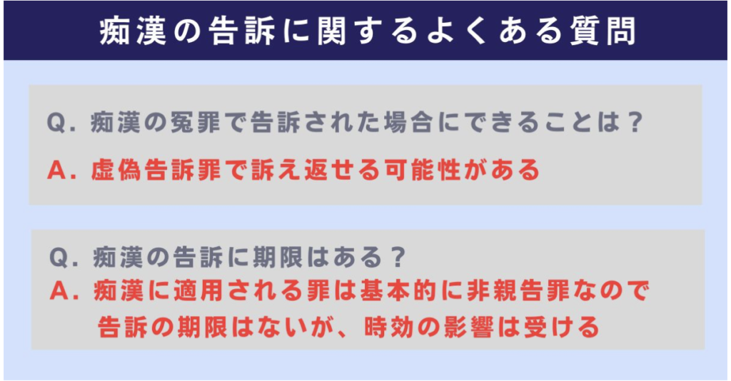 痴漢の告訴に関するよくある質問