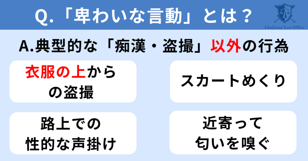 迷惑防止条例の卑猥な言動とは？