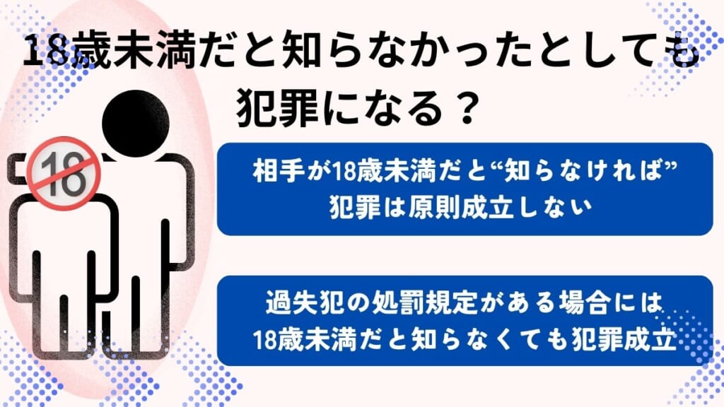 18歳未満だと知らなかったとしても犯罪になる？