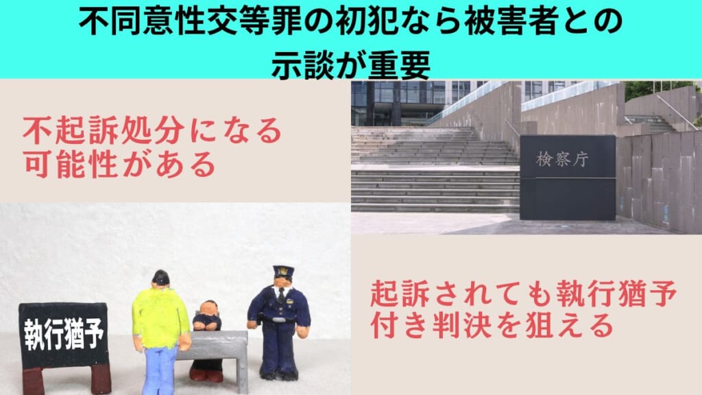 不同意性交等罪の初犯なら被害者との示談が重要