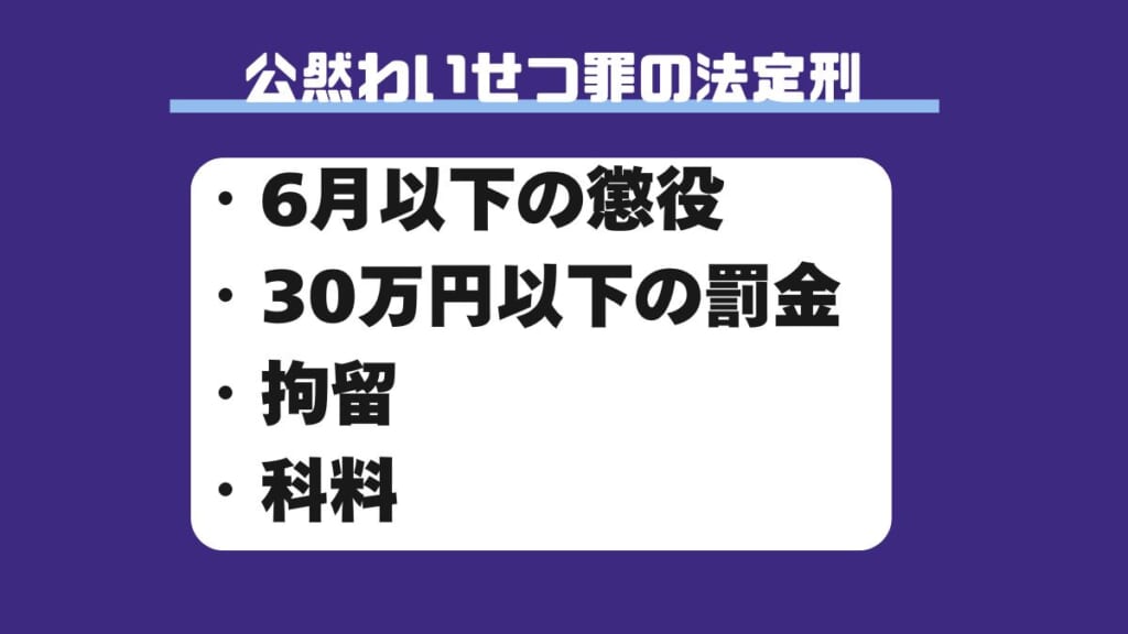 公然わいせつ罪の法定刑