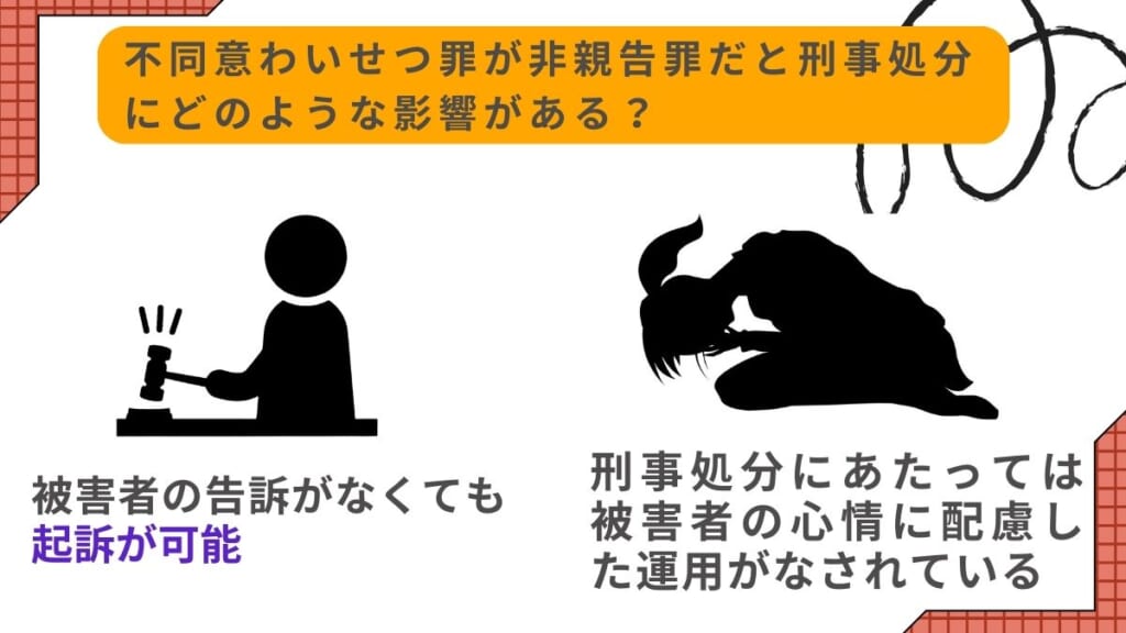 不同意わいせつ罪が非親告罪だと刑事処分にどのような影響がある？