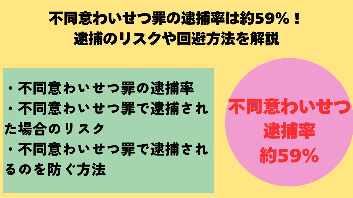 不同意わいせつ罪の逮捕率は約59％！逮捕のリスクや回避方法を解説