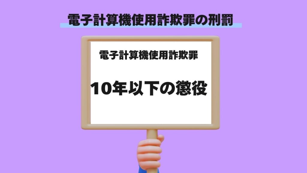 電子計算機使用詐欺罪の刑罰