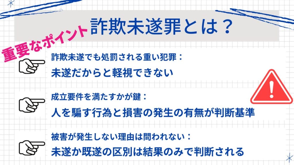 詐欺未遂罪とは？