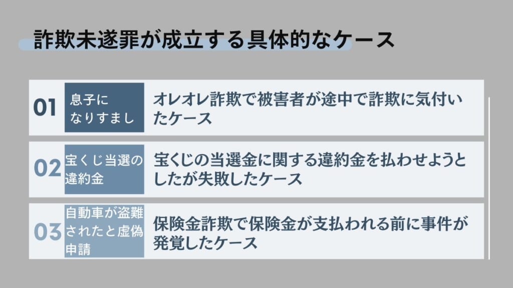 詐欺未遂罪が成立する具体的なケース