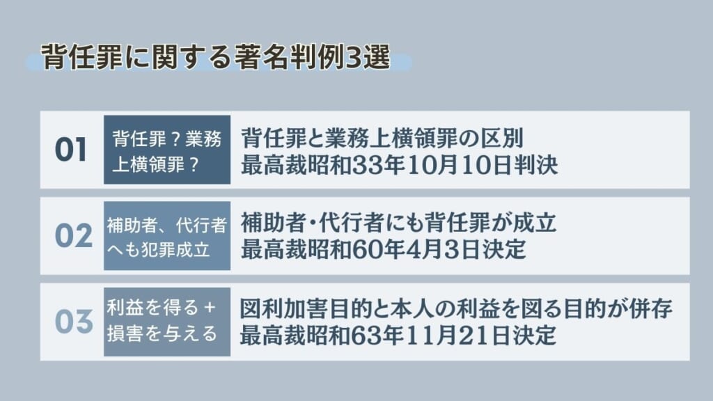 背任罪に関する著名判例3選