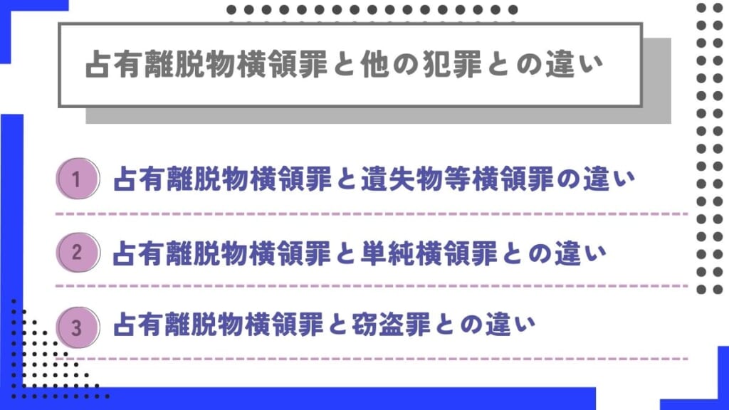 占有離脱物横領罪と他の犯罪との違い