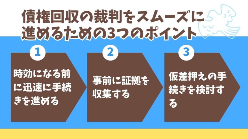 債権回収の裁判（訴訟）をスムーズに進めるための3つのポイント