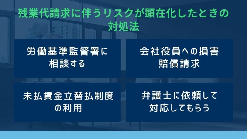 残業代請求に伴うリスクが顕在化したときの対処法