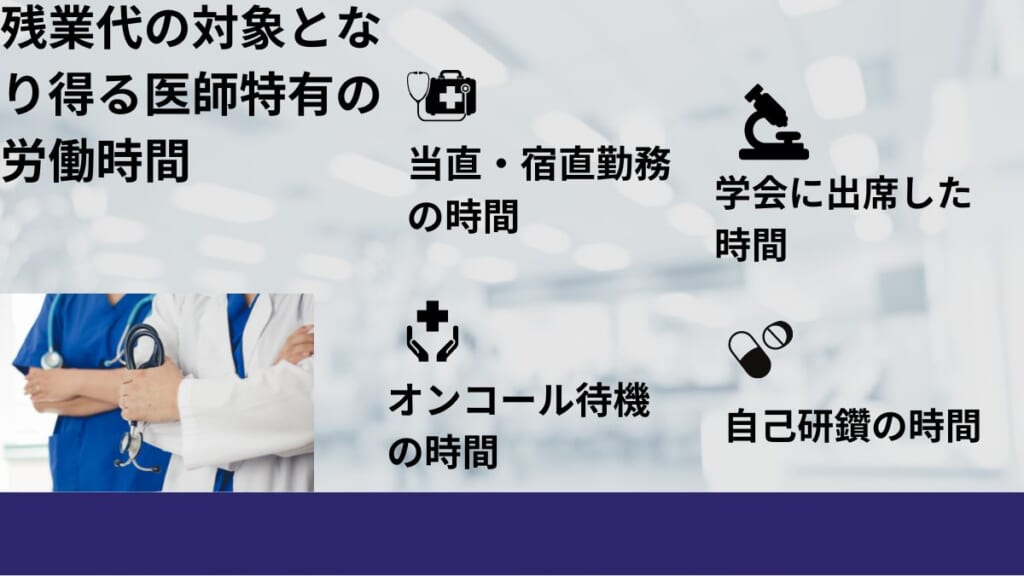 残業代の対象となり得る医師特有の労働時間