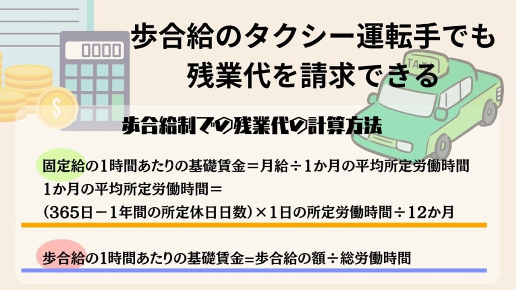 歩合給のタクシー運転手でも残業代を請求できる